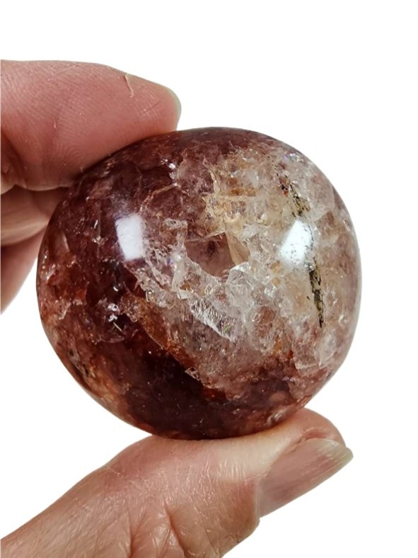Red Quartz Crystal Polished Pebble Brazil 46.2 grams.