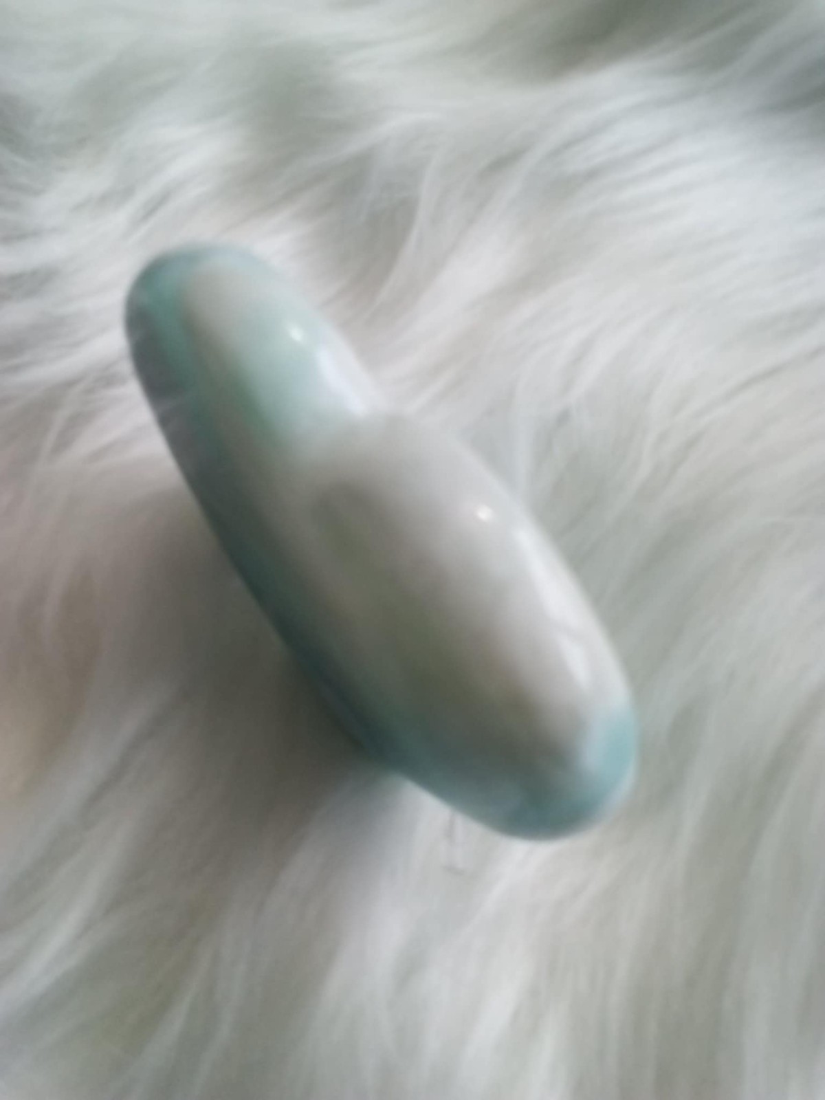 LARGE DOMINICAN REPUBLIC LARIMAR HEART PALMSTONE 65 mm x 66 pt 7 mm x 12 mm