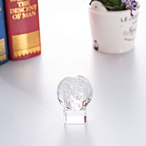 LONGWIN 1.6 Inch Crystal Bubbles Ball Glass Decorative Balls with Stand 40mm