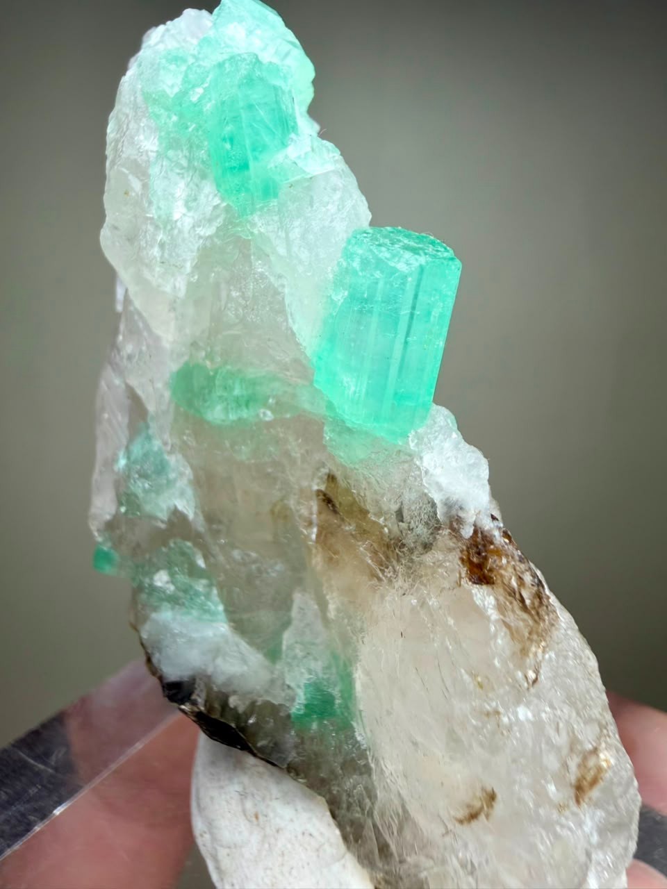 234Ct ,Eye Clean!! Natural Chitral Emerald Crystals on Quartz From KPK Pakistan