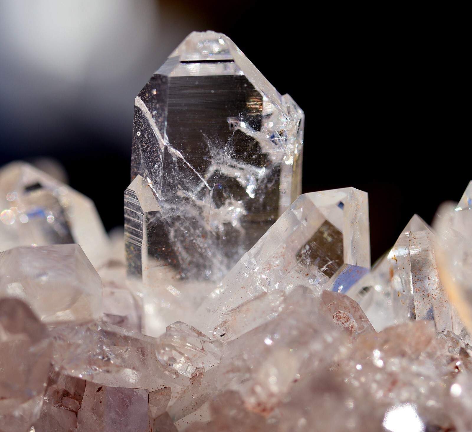 8 inch Colombian Quartz cluster. Alto de Cruces Mine, Colombia
