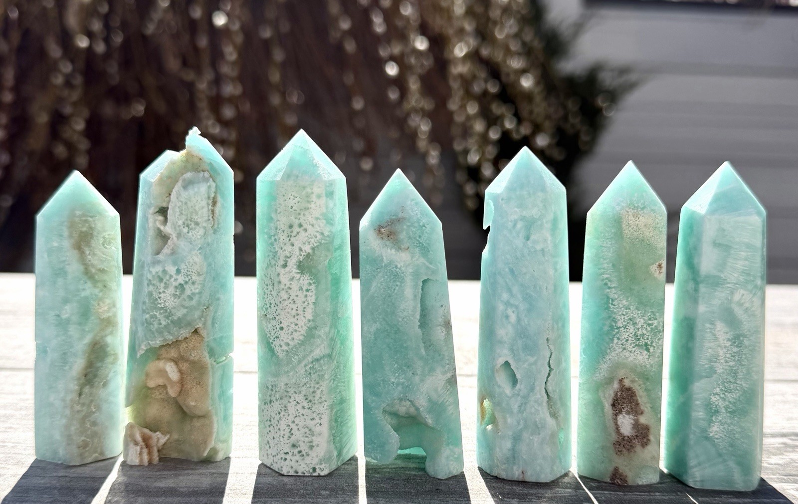 Wholesale Lot 1 Lb Natural Blue Aragonite Tower Point Crystal Healing Energy
