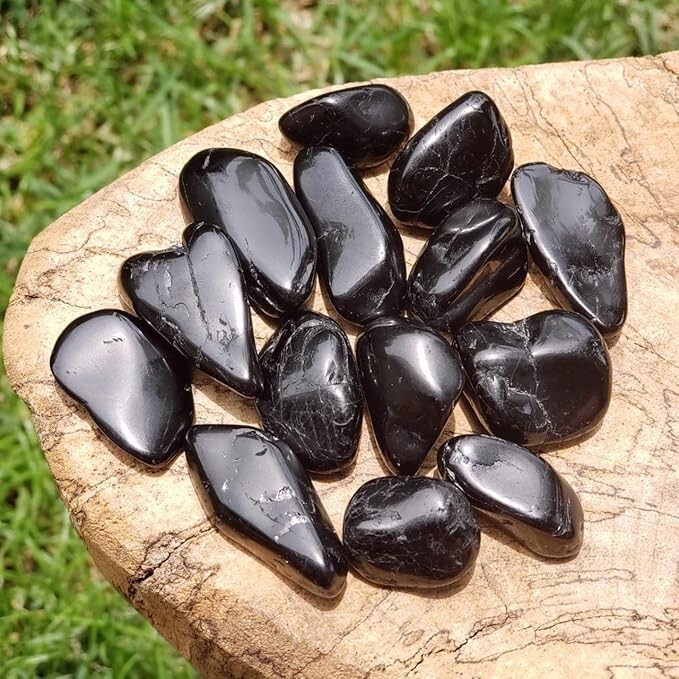 2025NEWFIND 3pcs Large Tumbled Black Tourmaline 5cm Healing Home Decor Gift