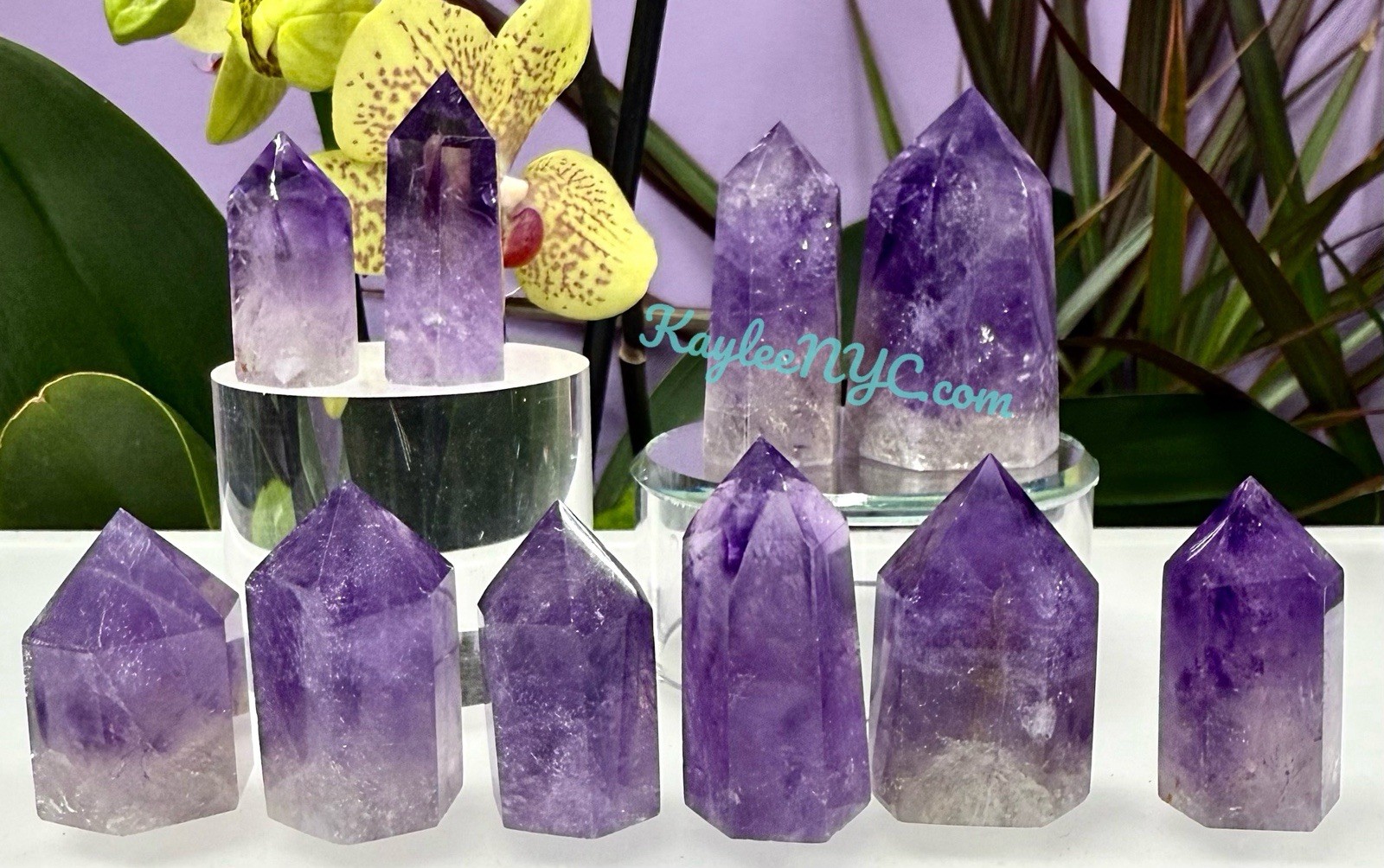 Wholesale Lot 0.5 Lb Natural Amethyst Obelisk Tower Point Crystal