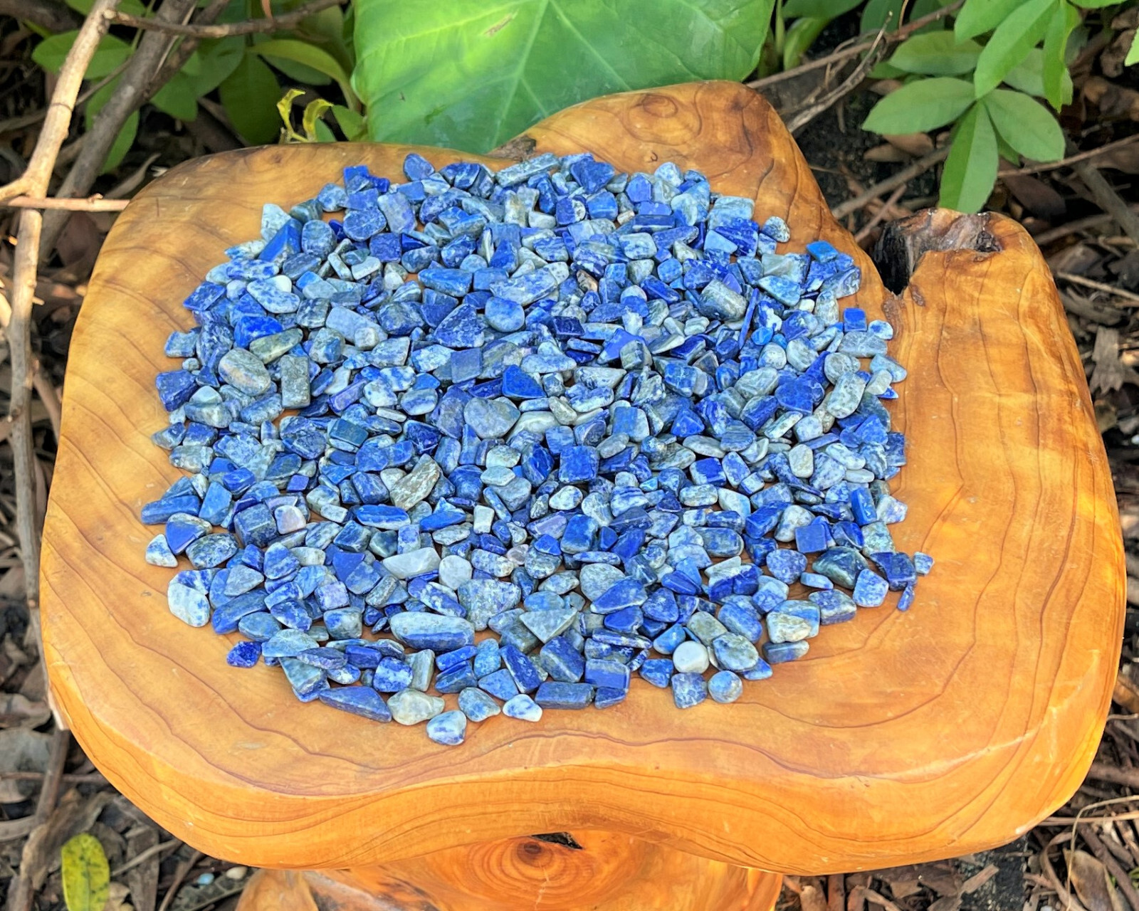 Lapis Semi Tumbled Gemstone Mini Chips 7-12 mm, Blue Lapiz Lazuli Crystal Chips