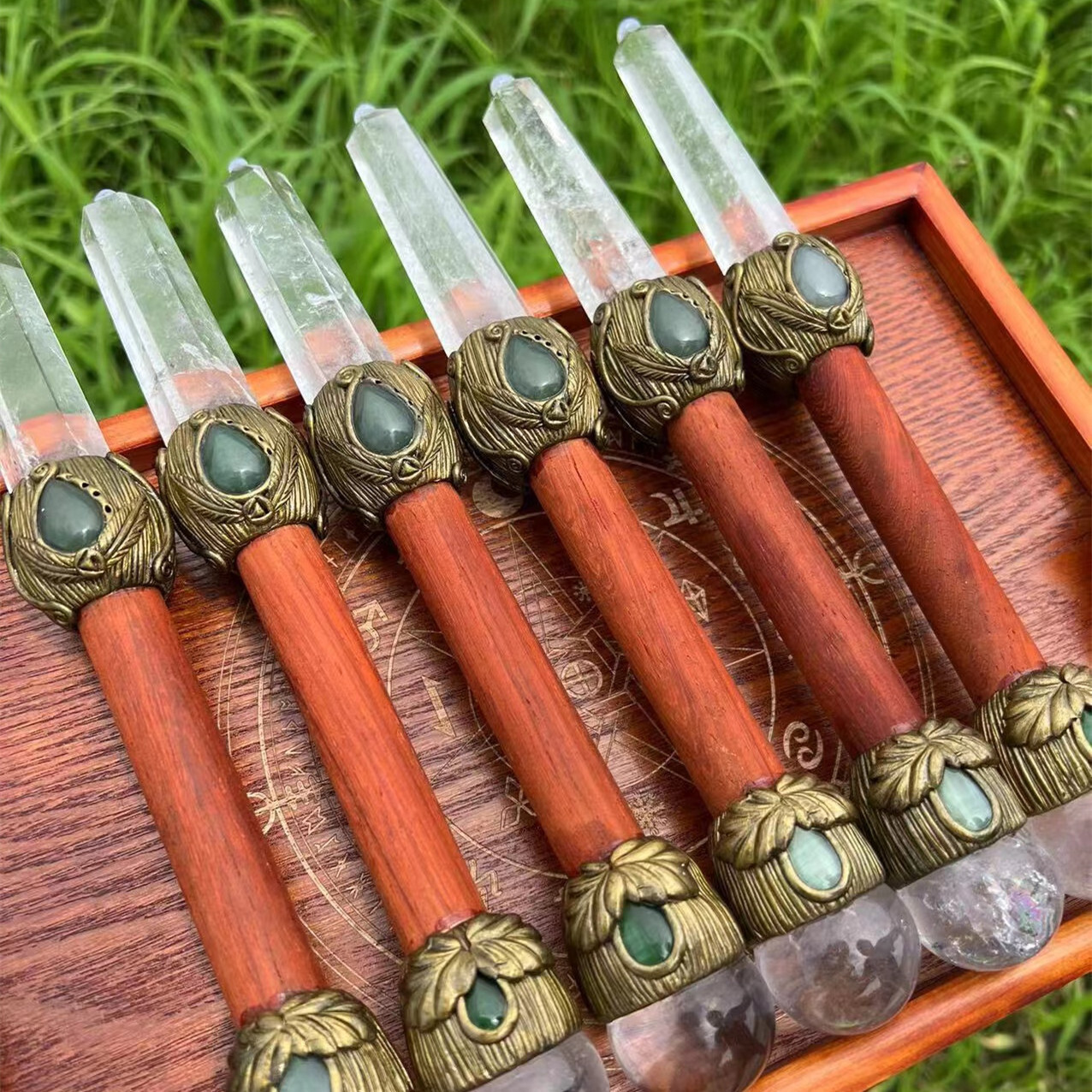5pcs Natural clear quartz crystal ball magic wand quartz Crystal Wand Healing
