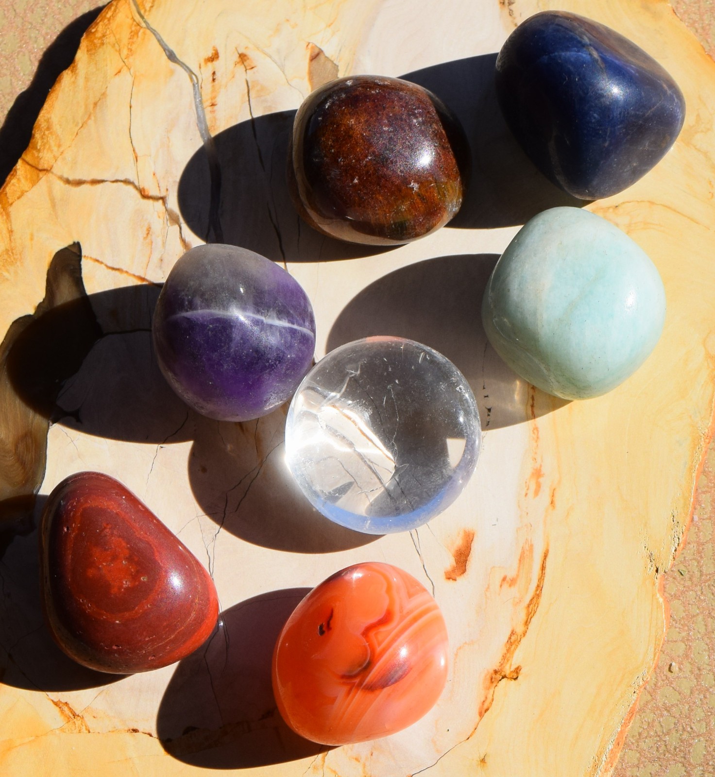 7 Tumble Chakra Stones Polished Various Shaped Stones