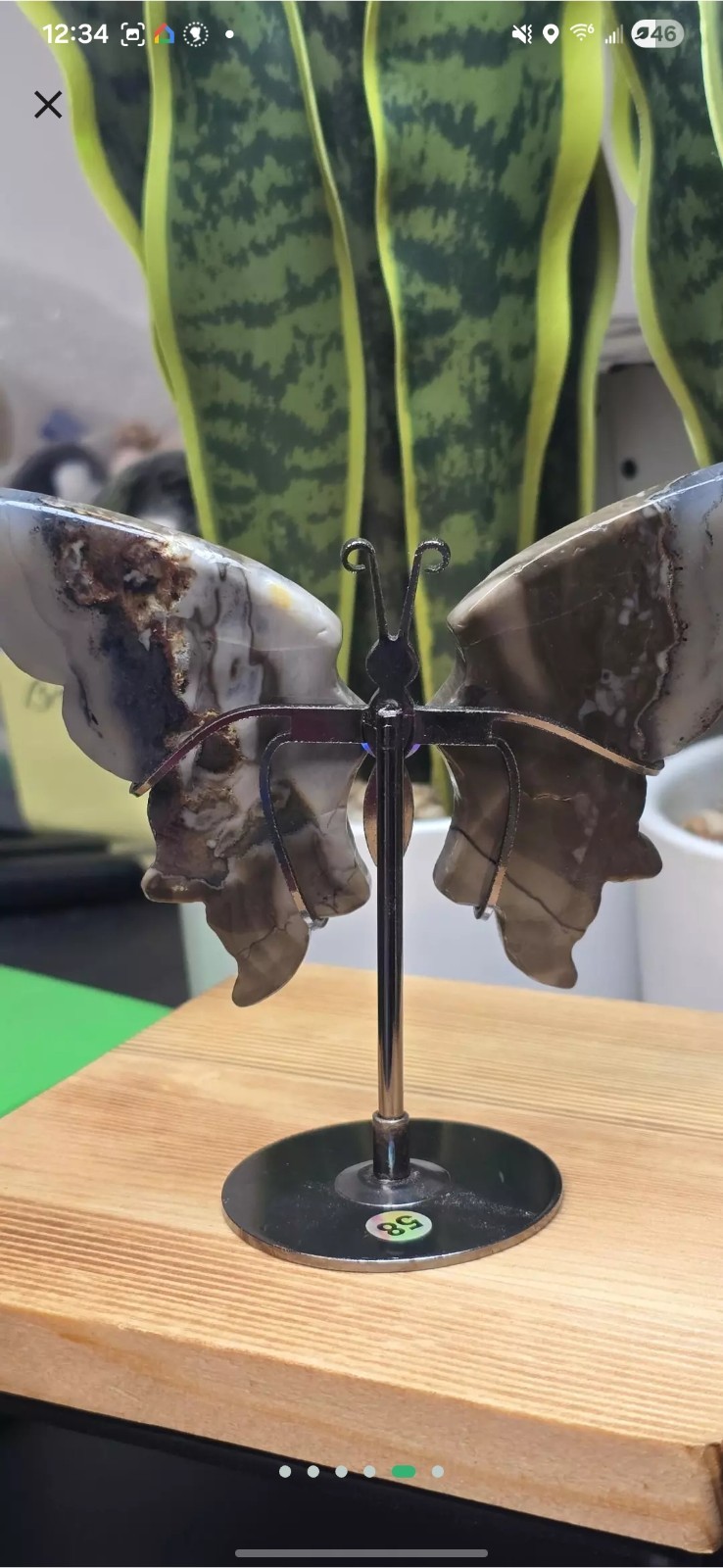 Rare Volcano Agate Butterfly Wings UV Reactive Glow Crystal Gift Decor