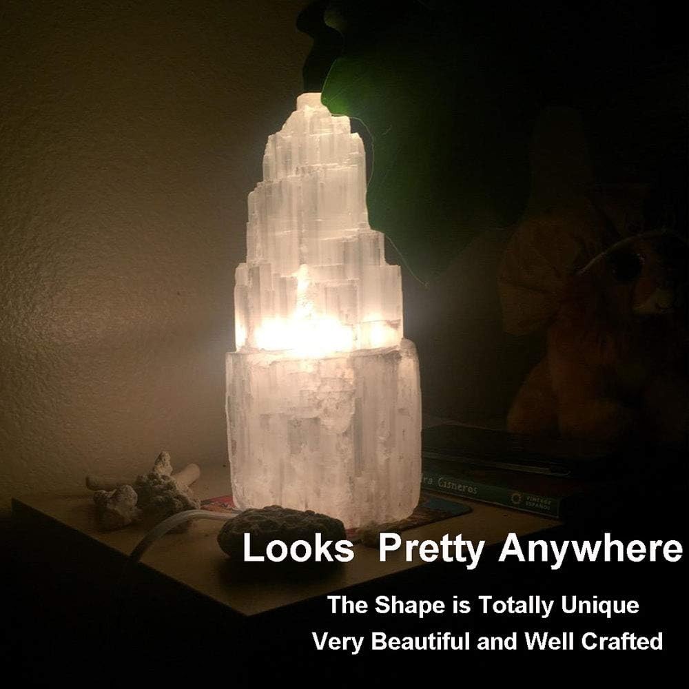 20CM Large Selenite Stone Glow Rock Handcrafted Lamp for Home Decorative Stones