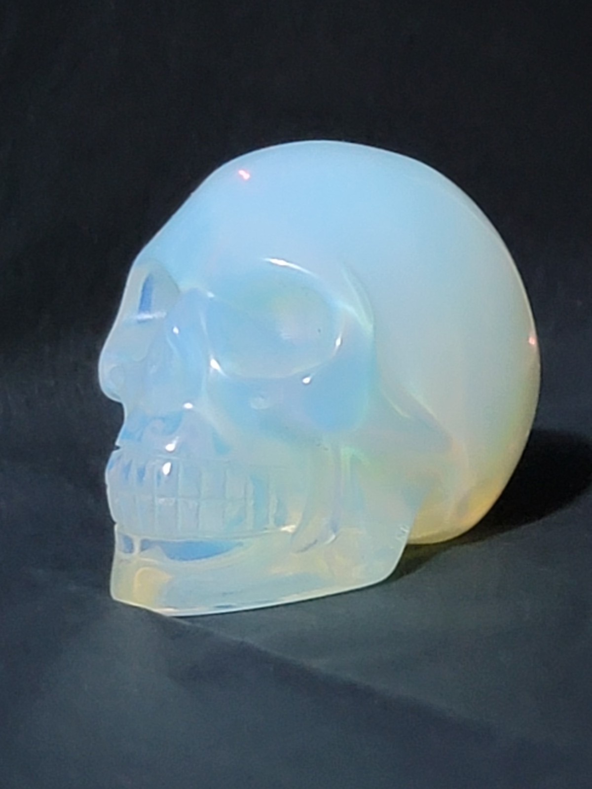 2” Opalite skull quartz crystal skull hand carved decoration reiki healing