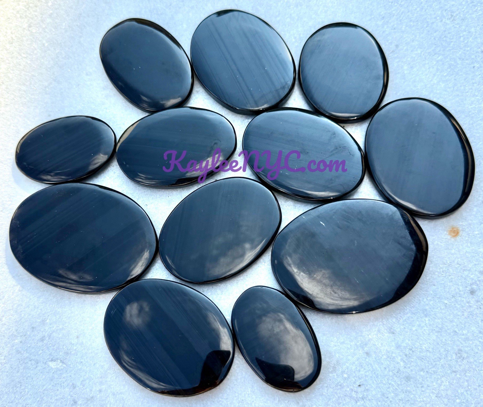 Wholesale Lot 12 PCs Natural Hematite Palm Stone Crystal Healing Energy.