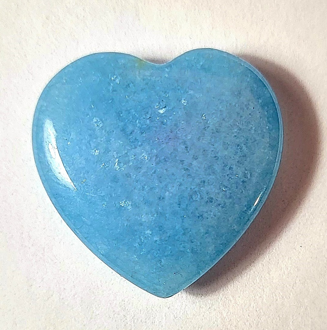 Small 20mm Blue Aquamarine Beryl Heart Polished Gemstone Mineral China 1 2 5 Pcs