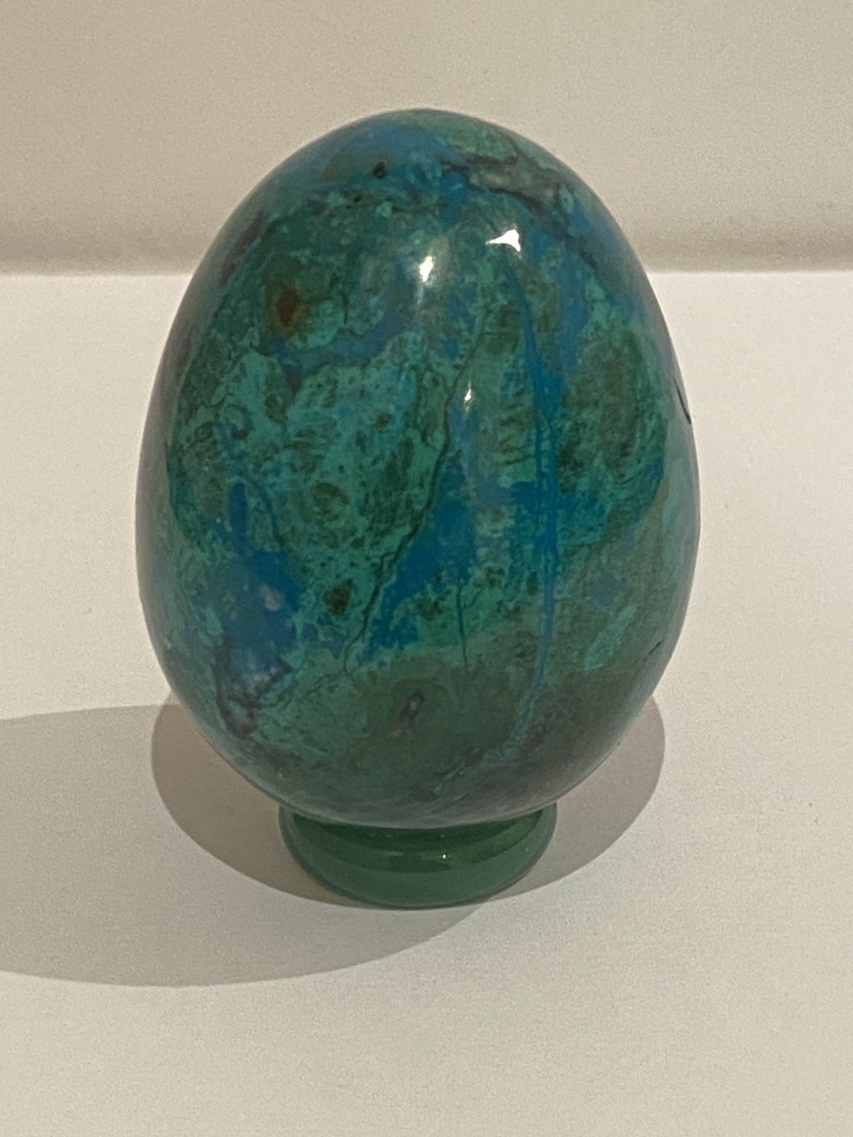 Quantum Quattro Malachite Chrysocolla shattuckite Quartz Egg 5.2cm x 4cm