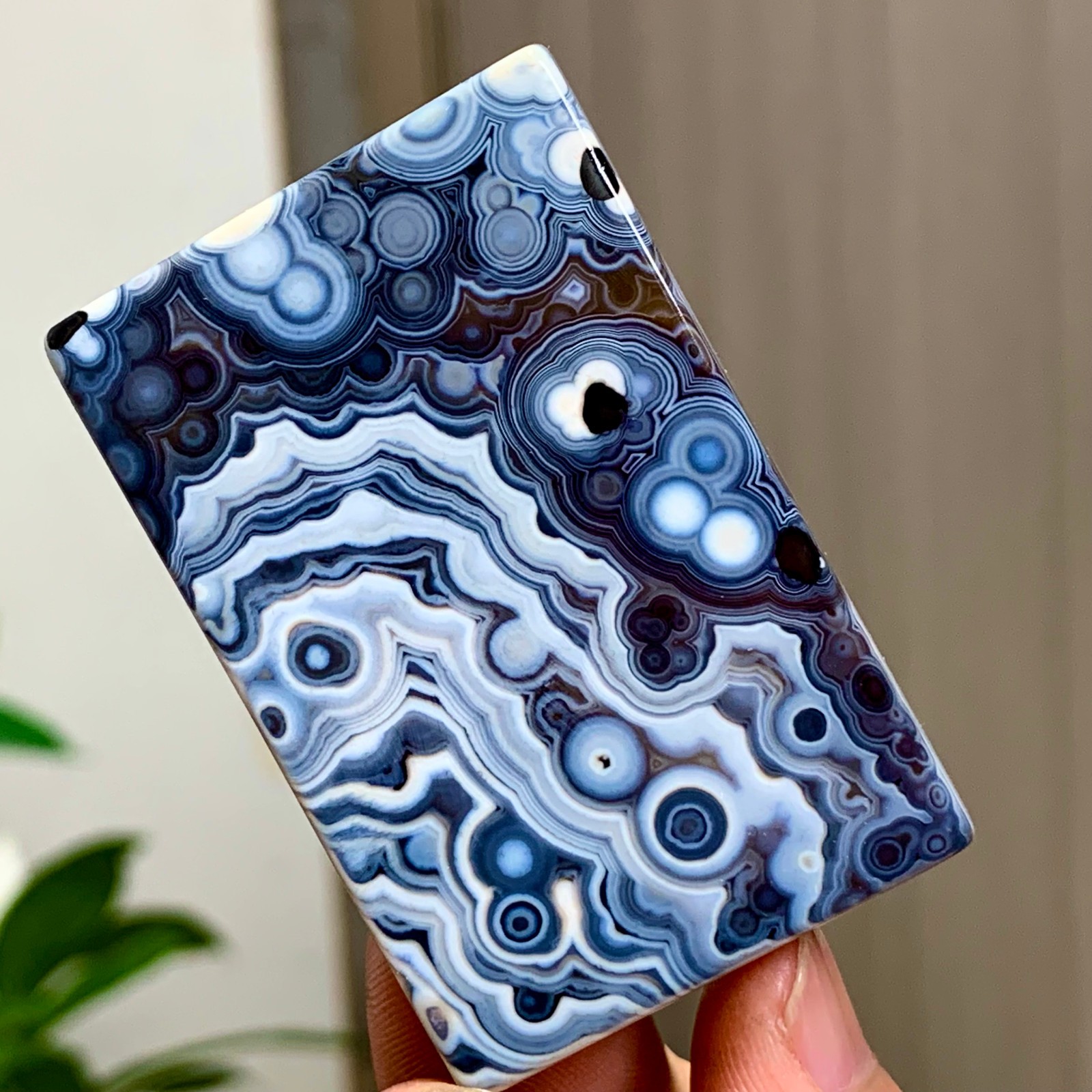 56g Natural Gobi Thousand Eyed Agate tumble palmstone Shape Reiki Chakra Healing