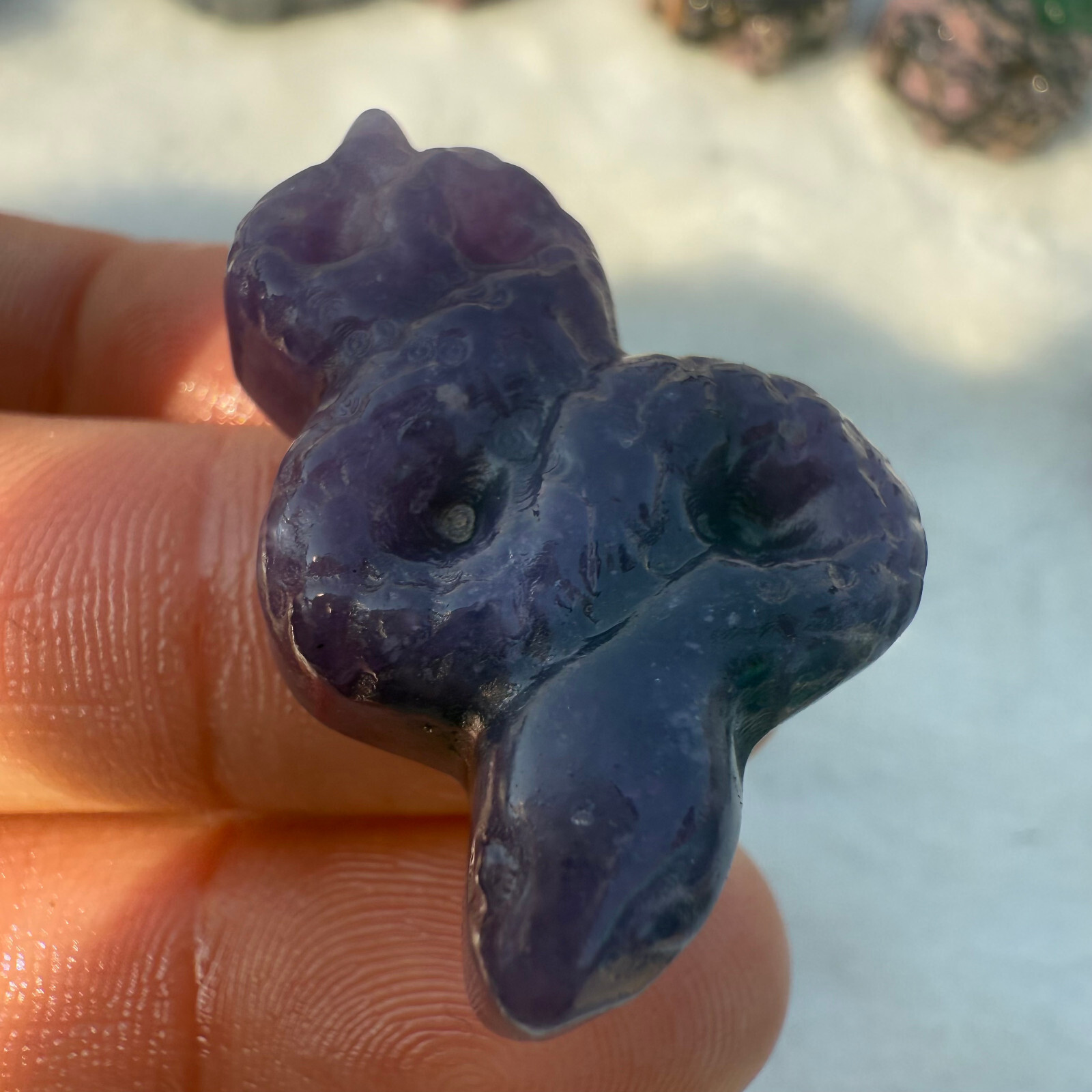Natural Dream Amethyst crystal The snake Skull Hand Carved Crystal Healing 1pc