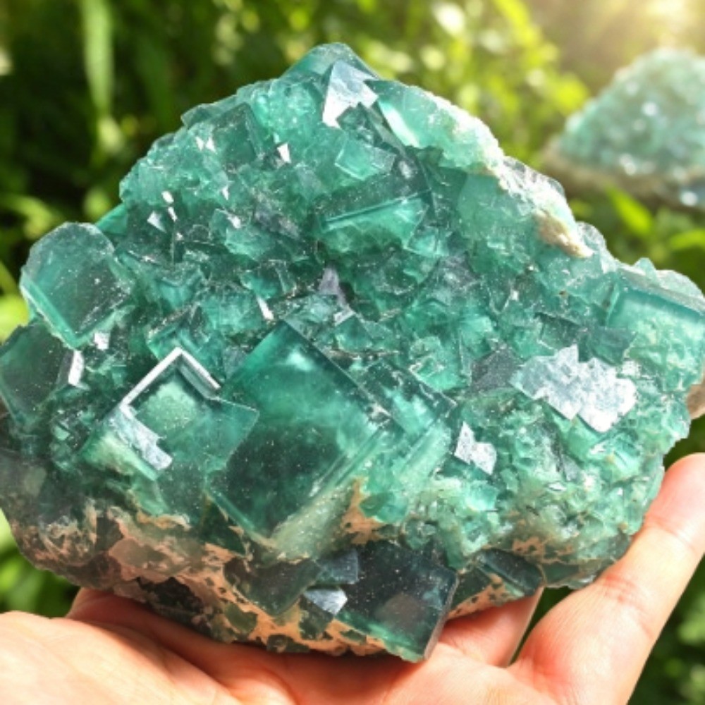 Natural Raw Green Fluorite Crystal Cluster Reiki Healing Mineral Specimen Chakra