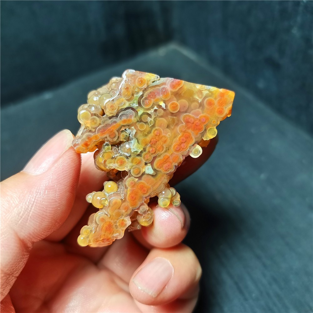 Rare 38.2G Natural Orbicular Ocean Jasper 8th Vein Rough Healing A131