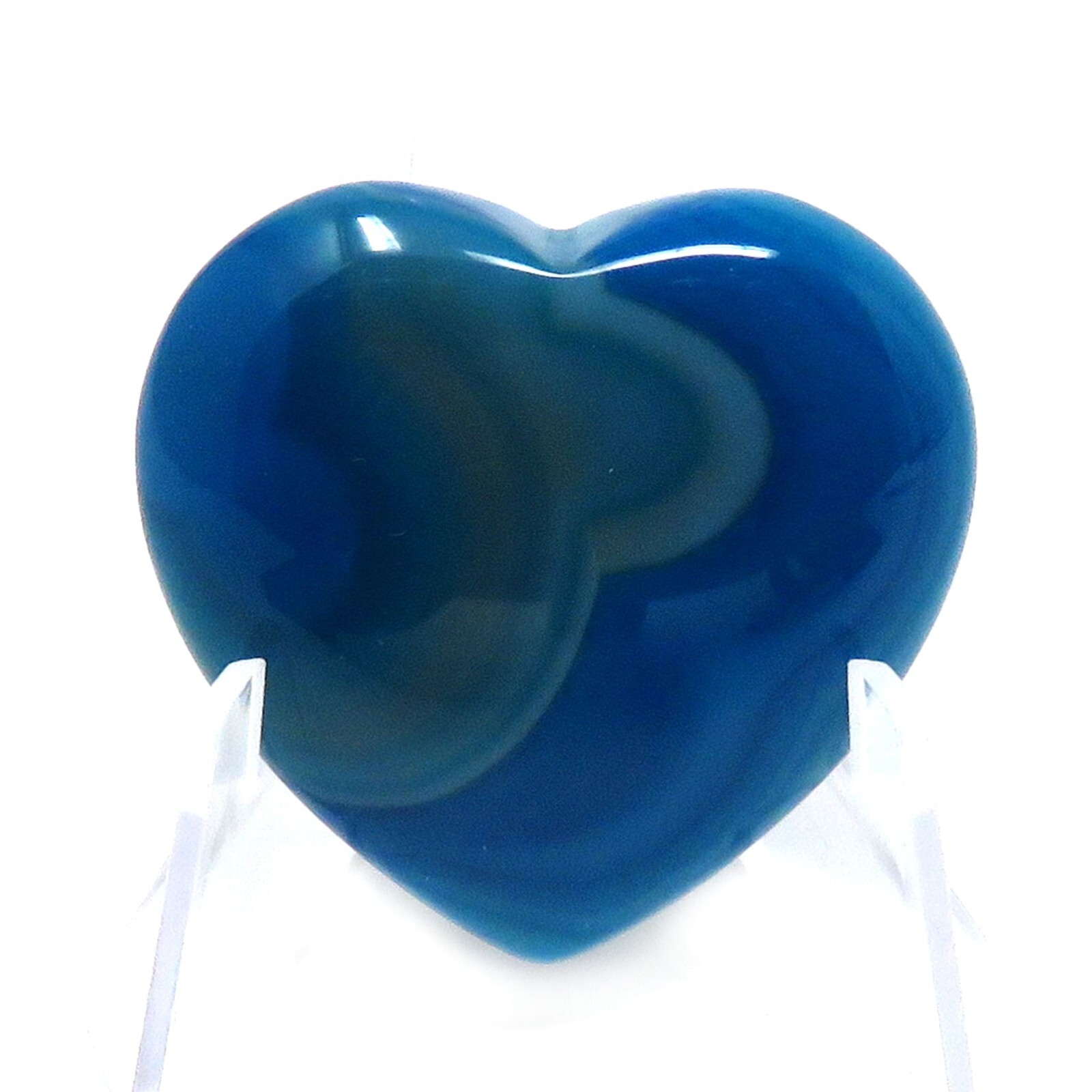 Blue Agate Stone Heart #586-35mm or 1.37in Valentines Day Love Pocket Gemstone