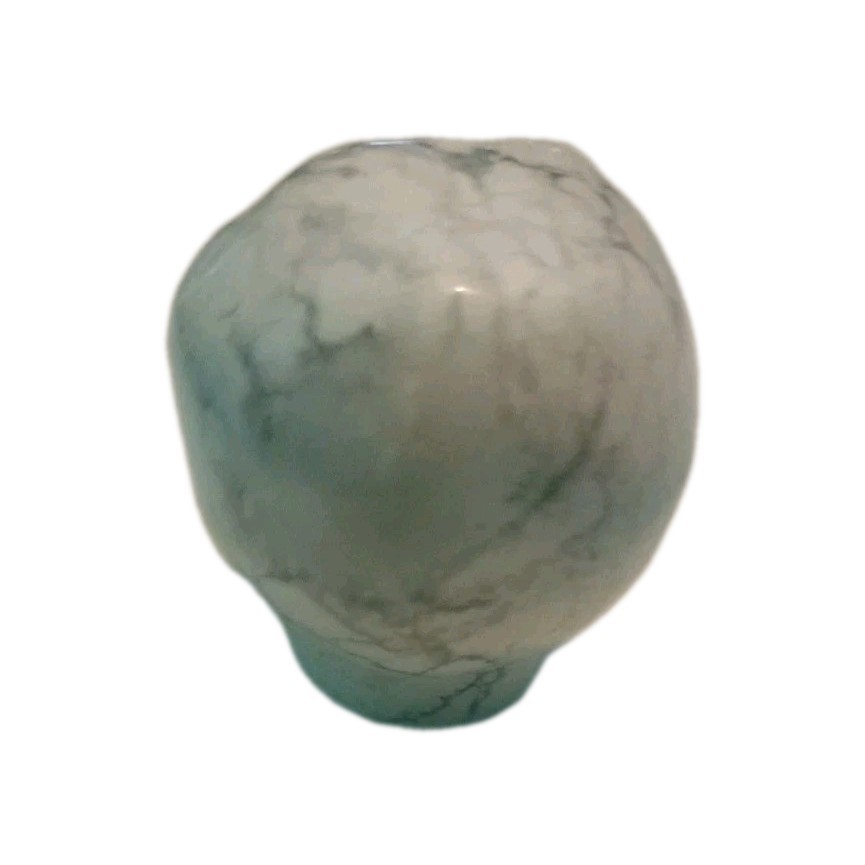 Howlite Carved Alien Skull 1.5″ White & Gray Natural Stone Realistic Look