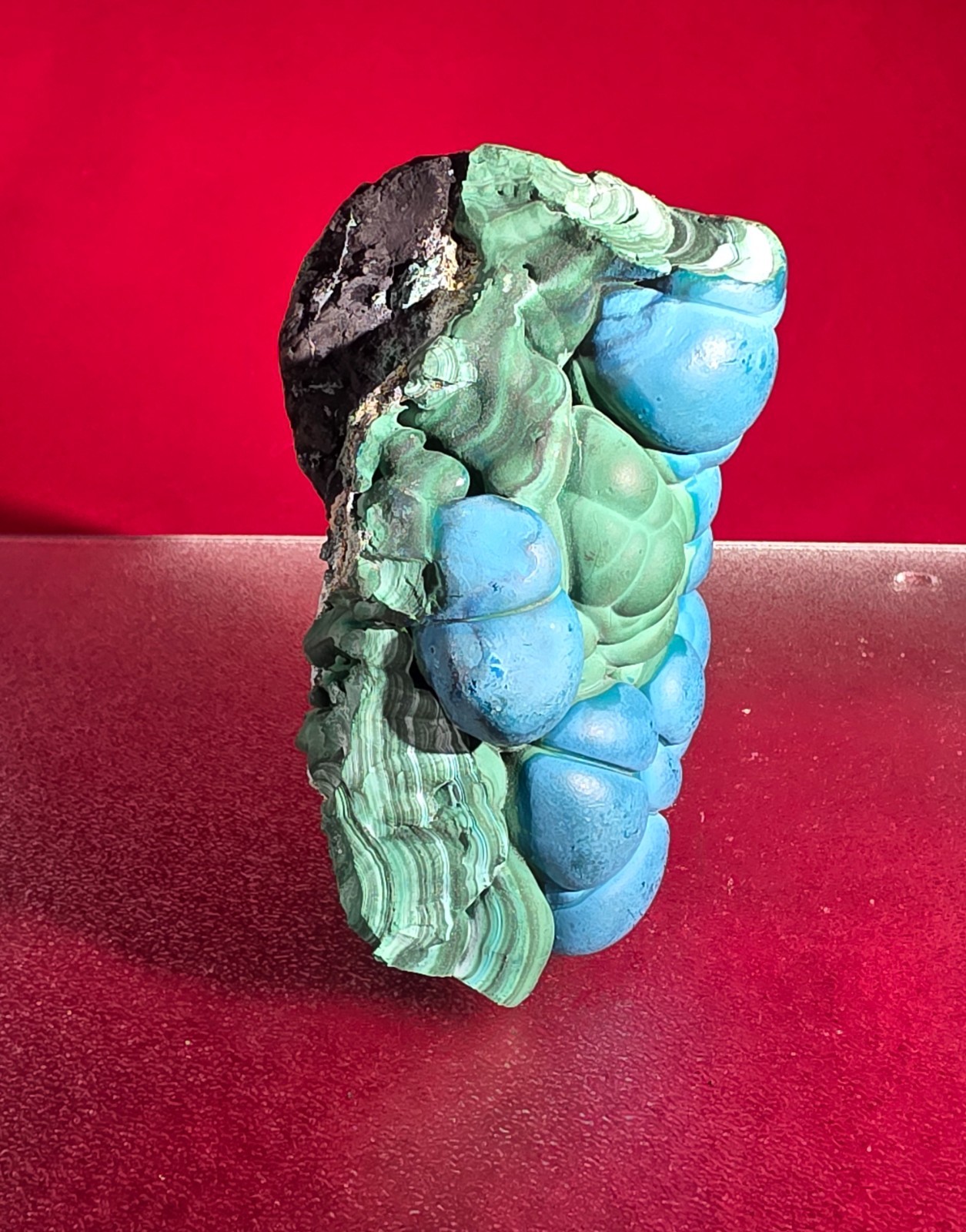 3.75LB Natural Chrysocolla/Malachite transparent cluster rough mineral sample