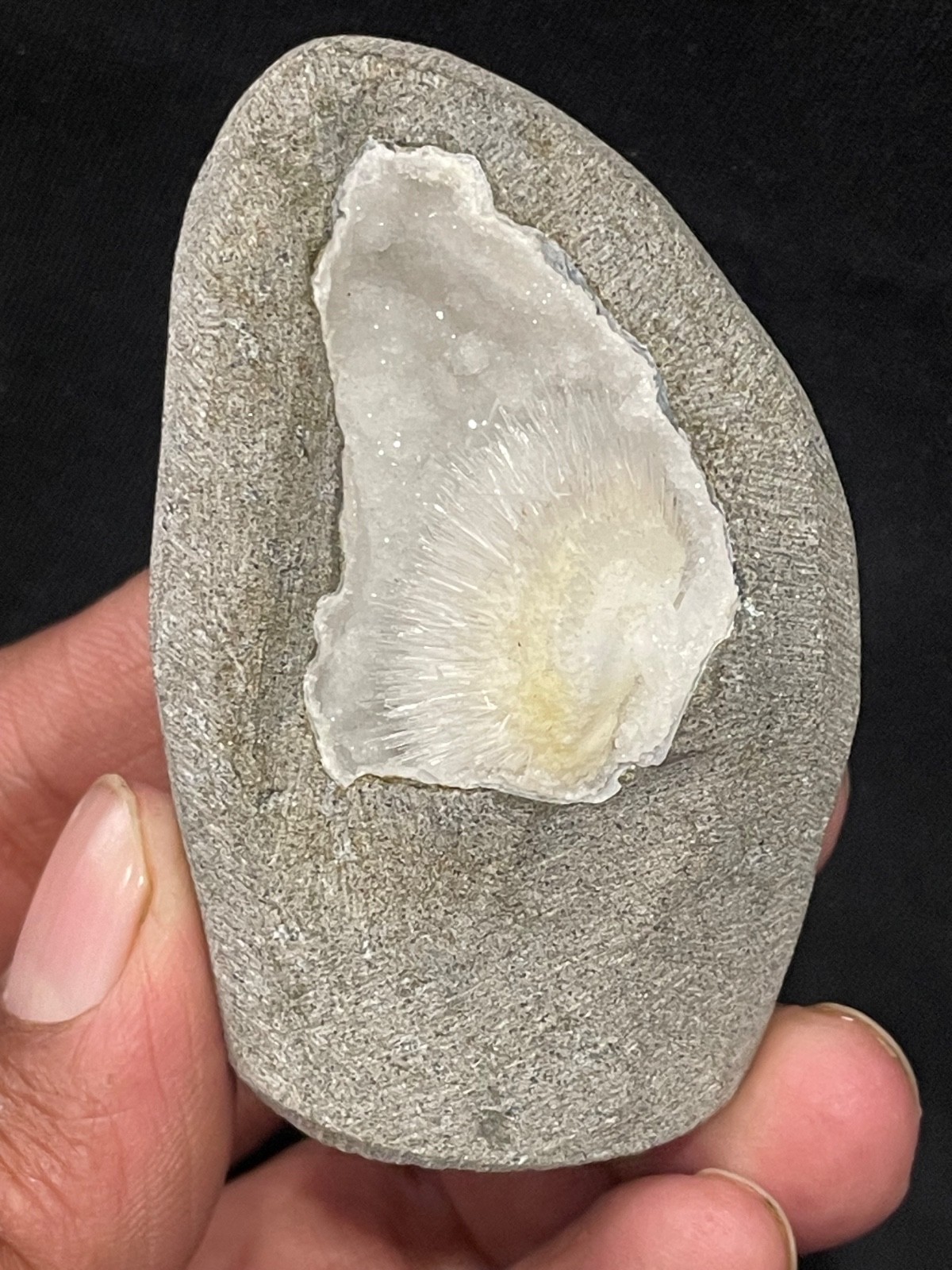 Stunning scolecite geode in awesome spray in natural formation specimen