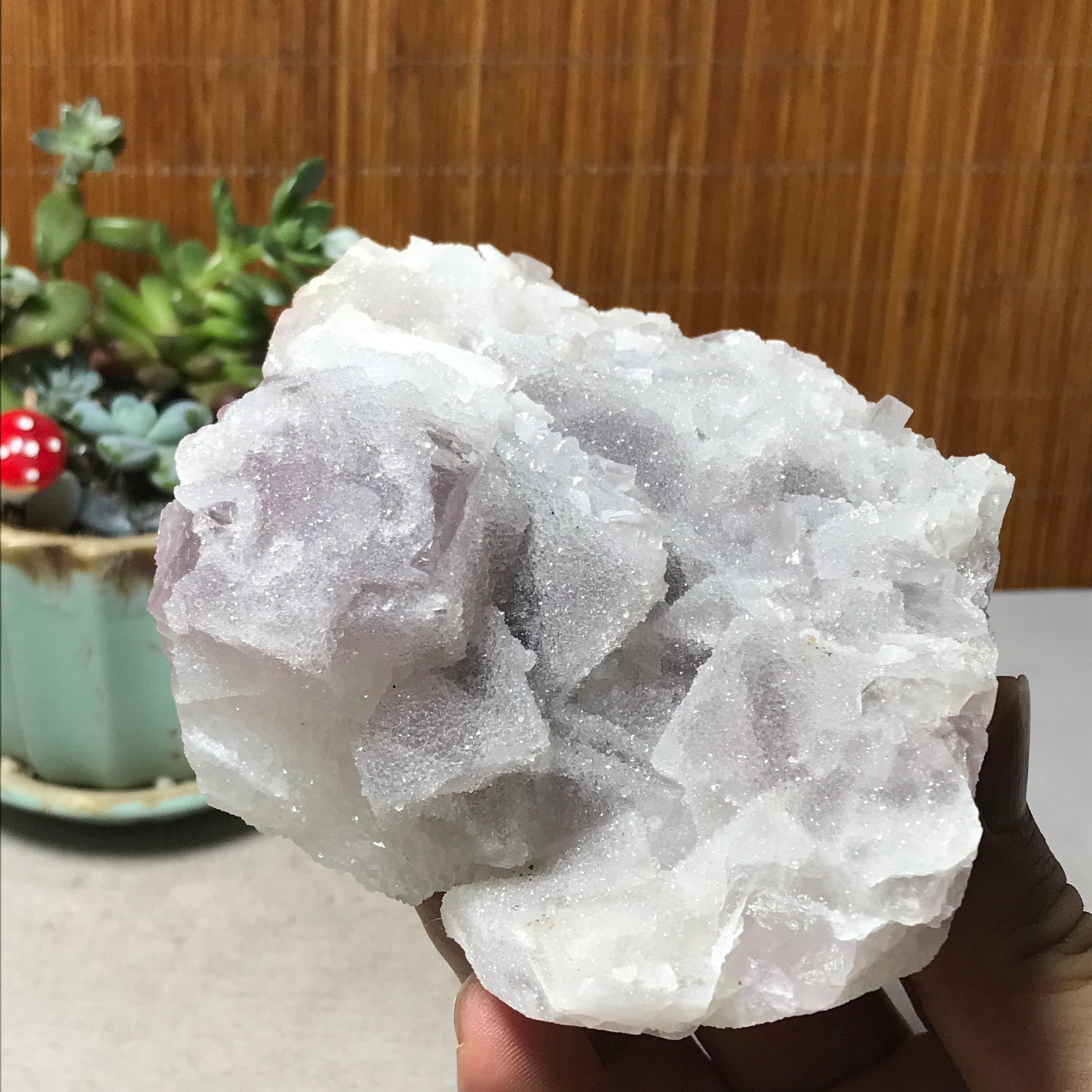 115-85-36mm Natural Light purple calcite fluorite Mineral Specimen 439g A6068
