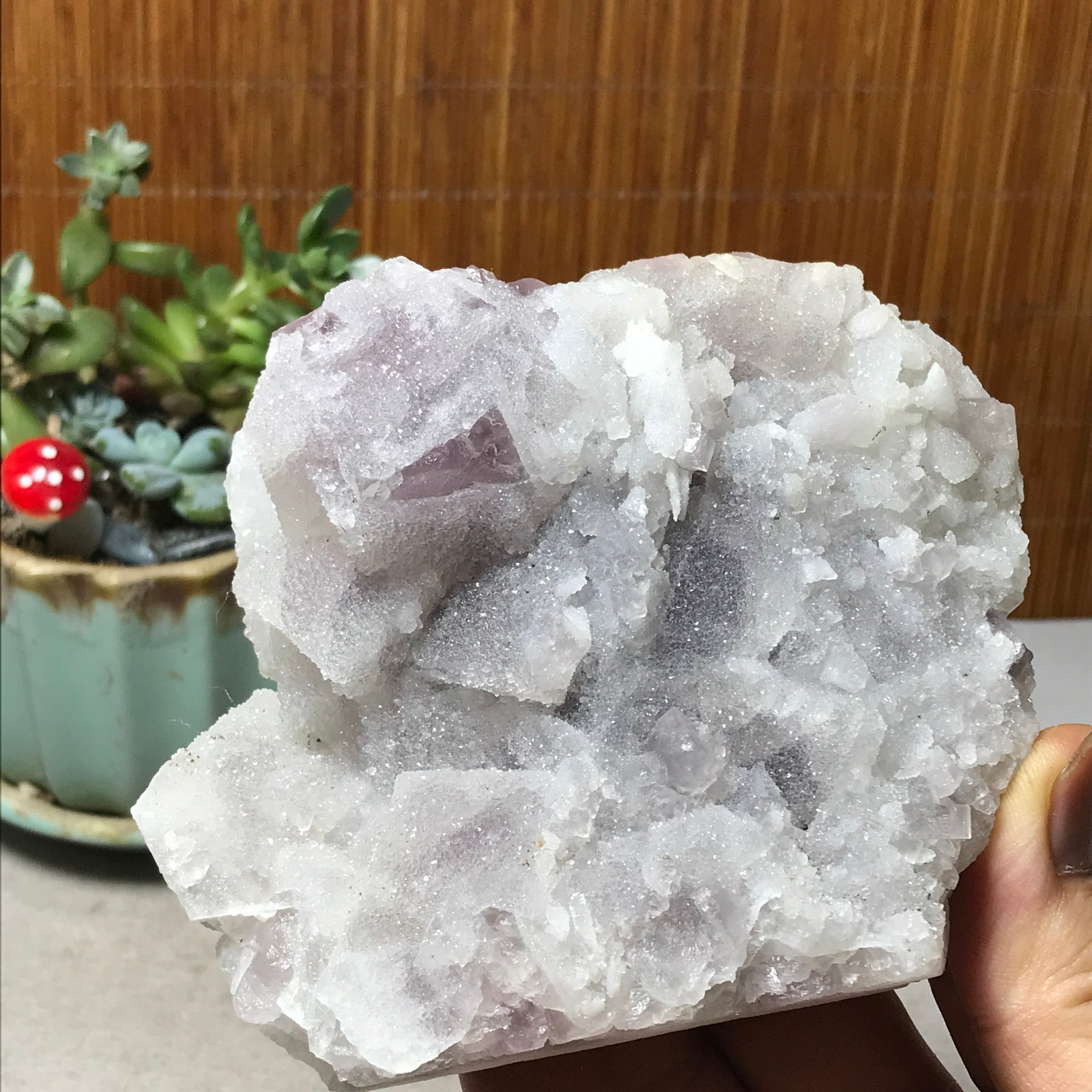 115-85-36mm Natural Light purple calcite fluorite Mineral Specimen 439g A6068