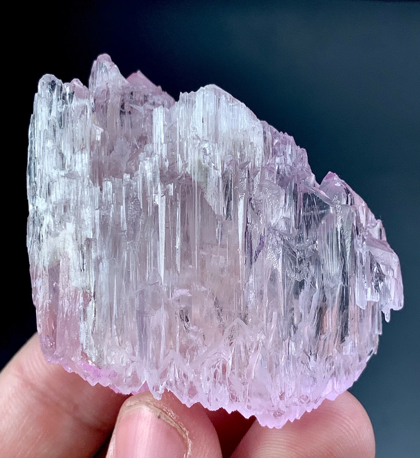 Natural Etched Pink Kunzite Crystal specimen from Afghanistan