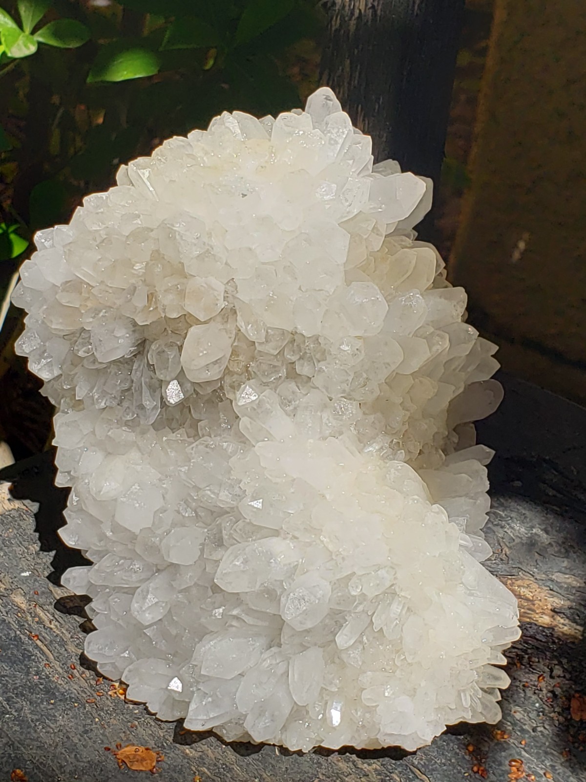 Natural White Clear Quartz Crystal Cluster Rainbow Specimen on Matrix, 1042g