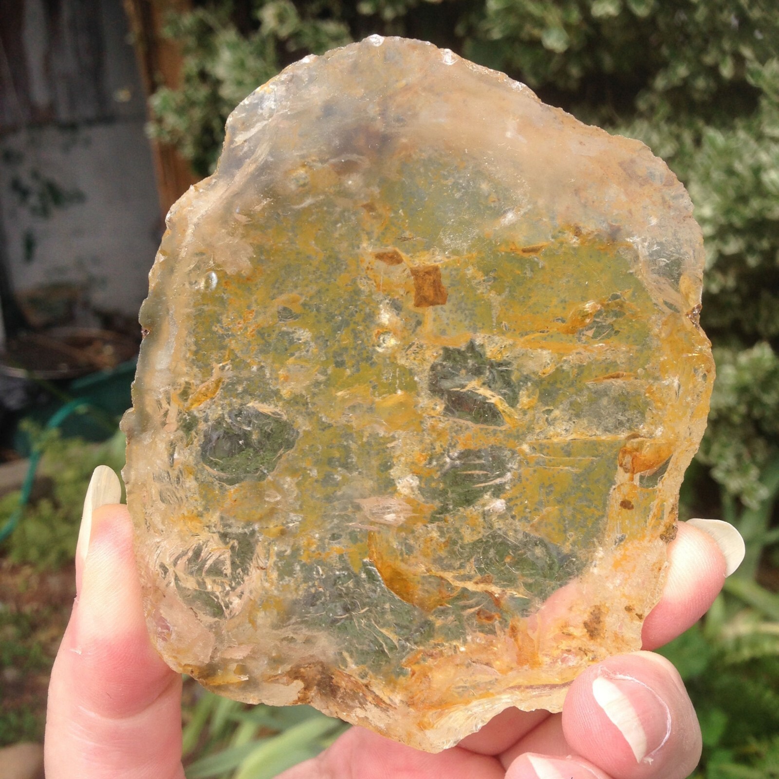 Clear Quartz Crystal Alluvial Rock Part Polished Pebble 322g 10×8.31×2.4cm