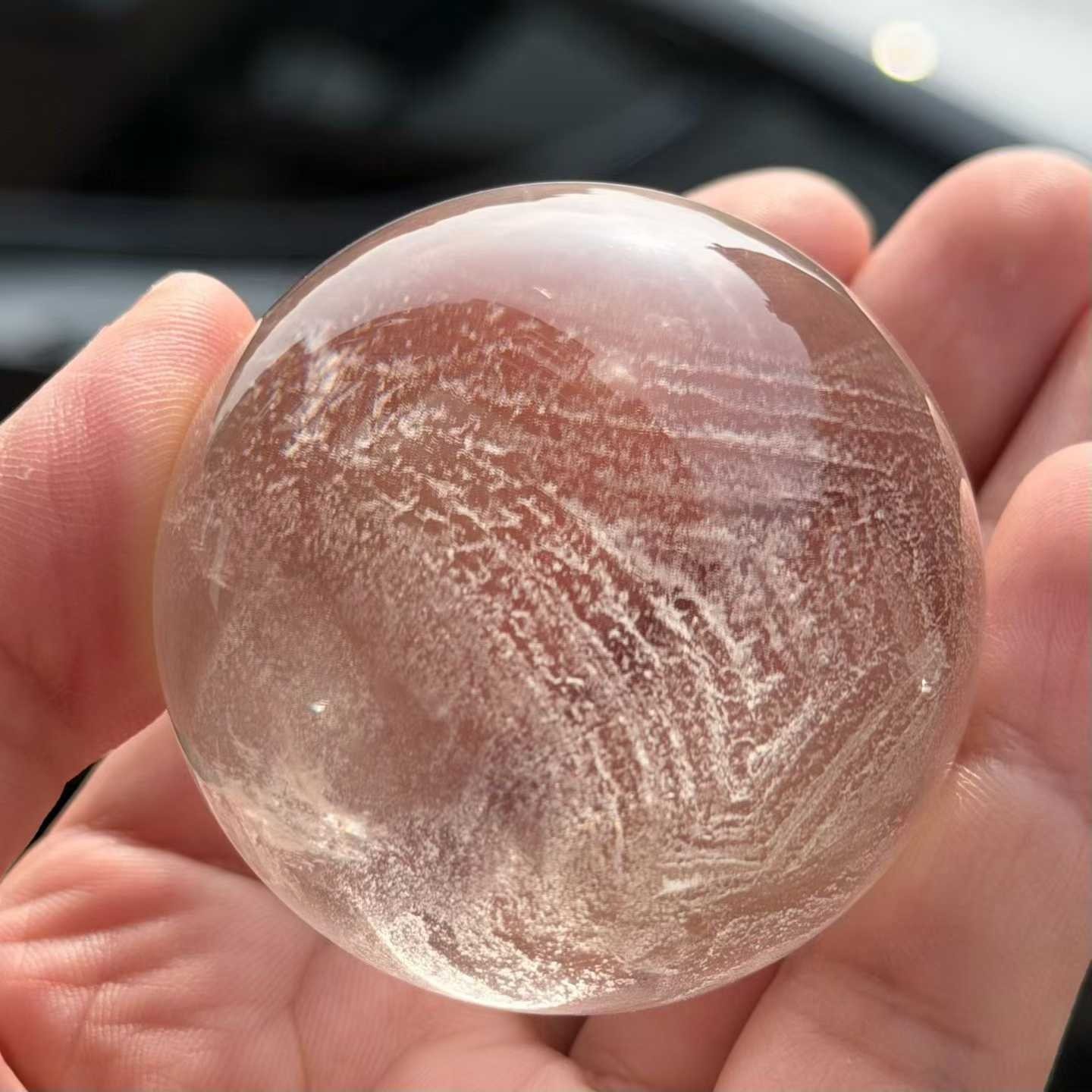 50mm Natural clear Crystal sphere quartz polished ball rainbow Reiki energy