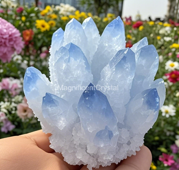 2025Rare Large Raw Blue Quartz Crystal Cluster Natural Rough Geode Reiki Quartz