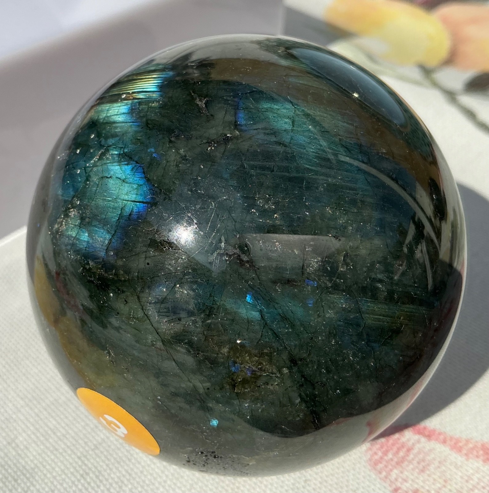 Blue Flash Labradorite Sphere #103 Healing Reiki Gift Decor Art
