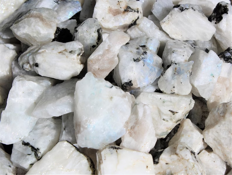 Raw Rough Rainbow Moonstone Chunk Healing Mineral Rock Specimens Gifts 1PCS