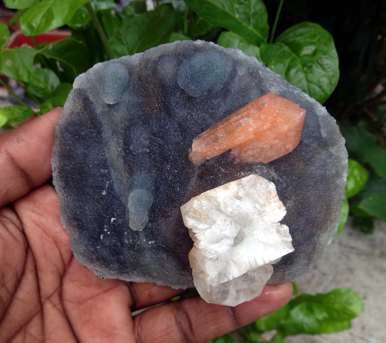 stilbite w/ apophyllite & chalcedony matrix minerals specimen j-6