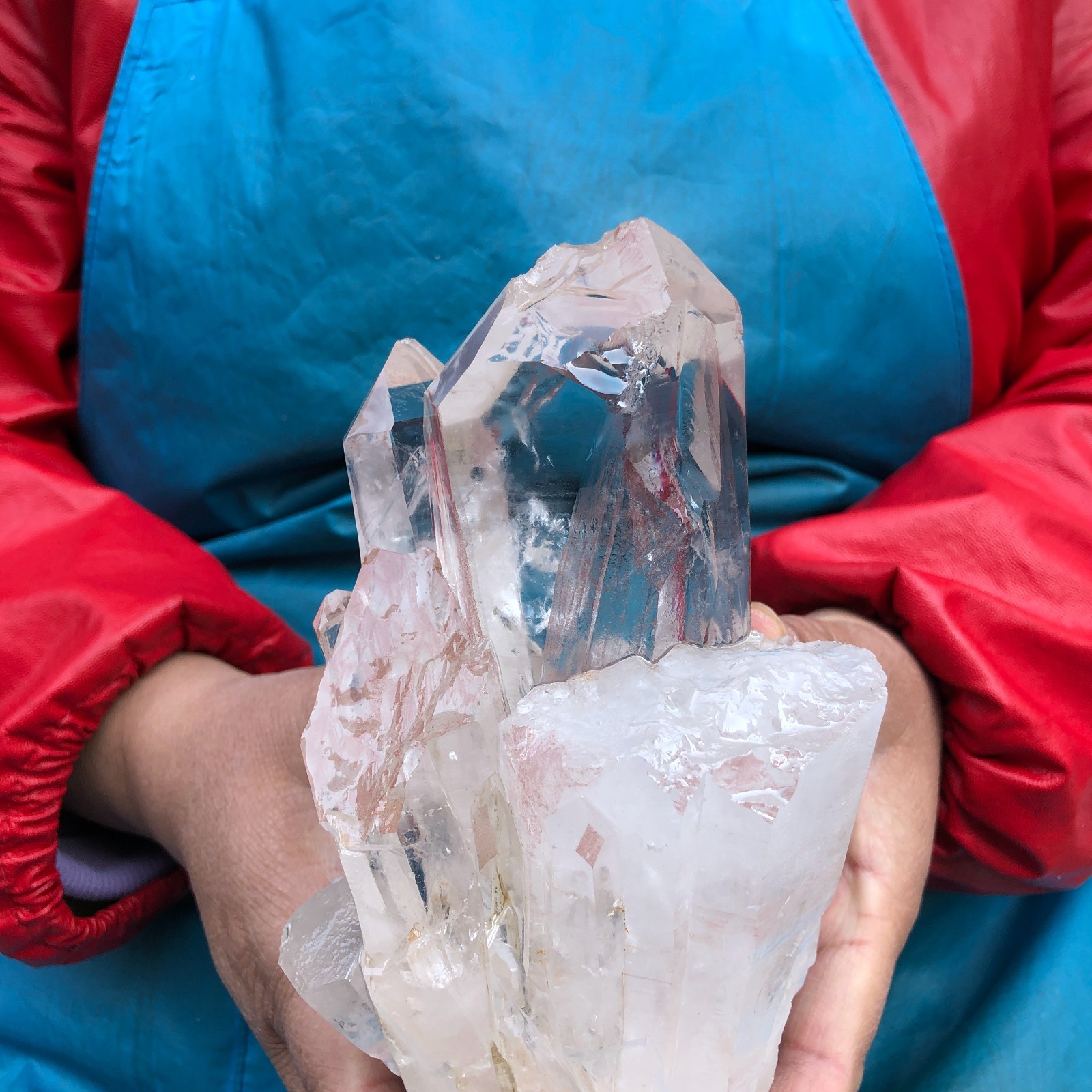 2 pieces 4.99LB Natural Transparent White Quartz Crystal Cluster Specimen 3519