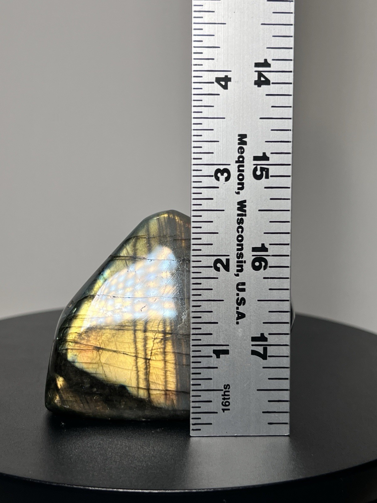 Labradorite 2 Piece Set w/Flash – Freeform & Sphere (63mm) w/holder