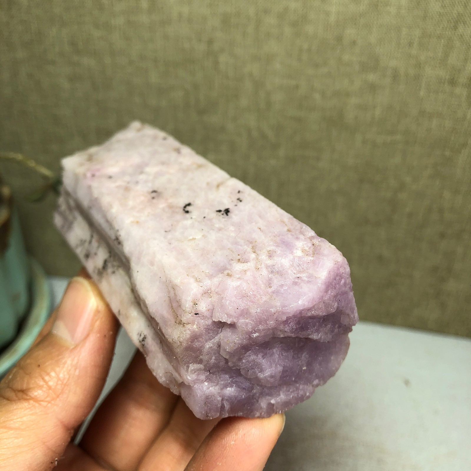 91-37-28mm NATURAL ROUGH KUNZITE PINK SPODUMENE CRYSTALS 222g A3645