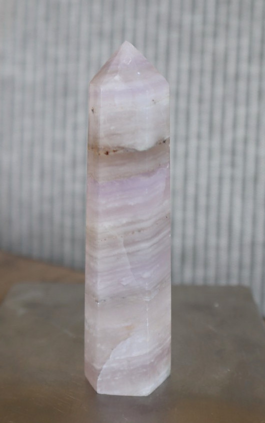 SILKY FLUORITE POINT 3.86 INCHES TALL/ 117.5 GRAMS