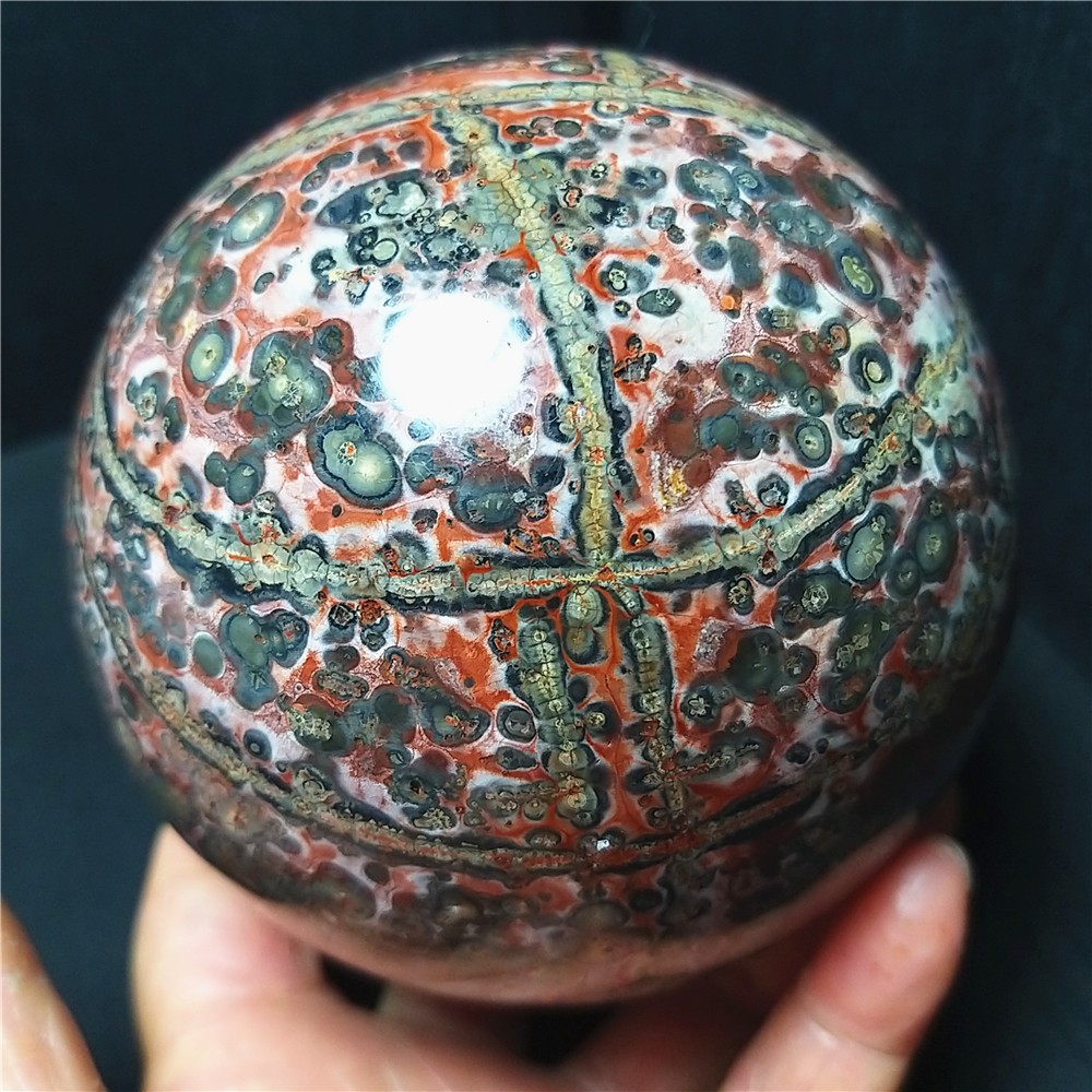 RARE 1186G Natural Polished Colorful Agate Crystal Ball Healing Madagascar A4897