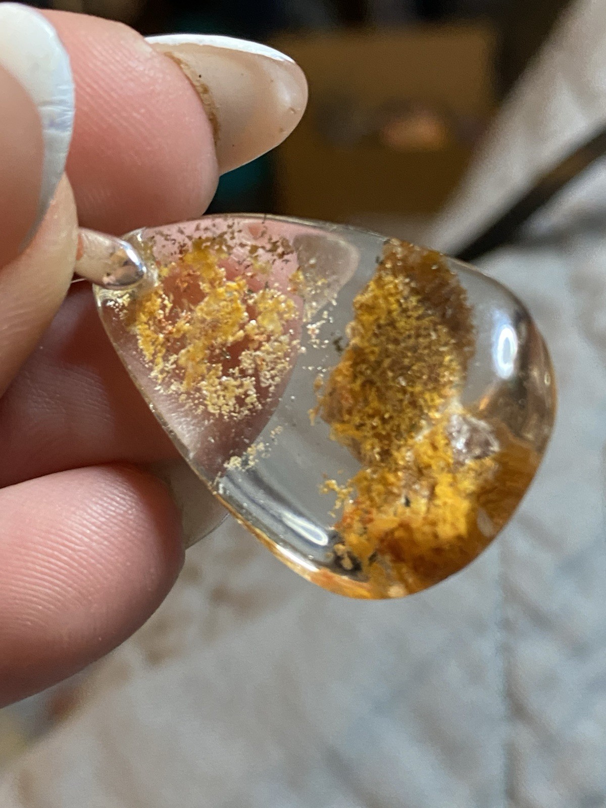 Natural Garden Quartz, Large Pendant