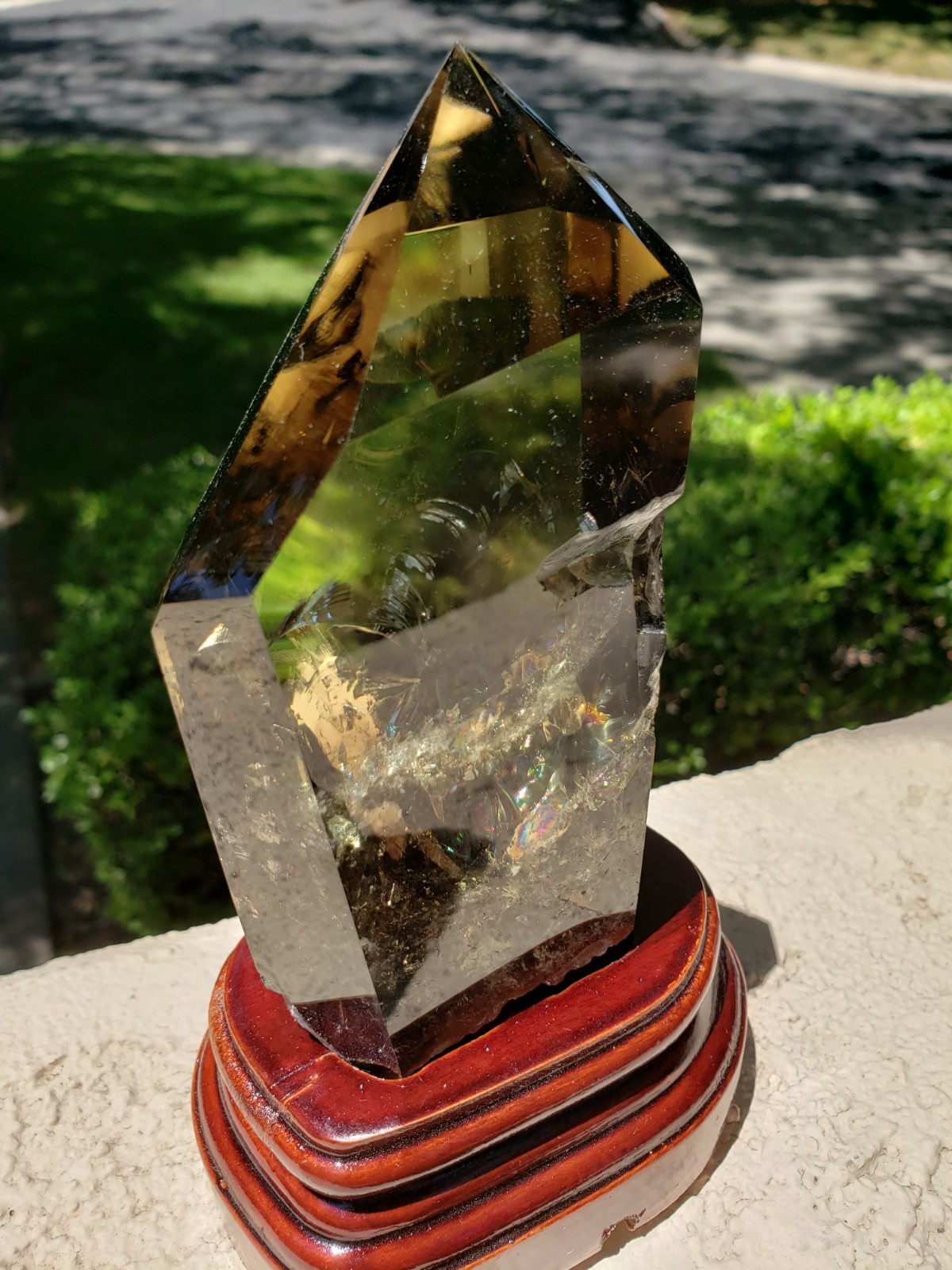 6.75″ Natural Smoky Citrine Quartz Crystal Semi-Polished Tower Obelisk WandPoint