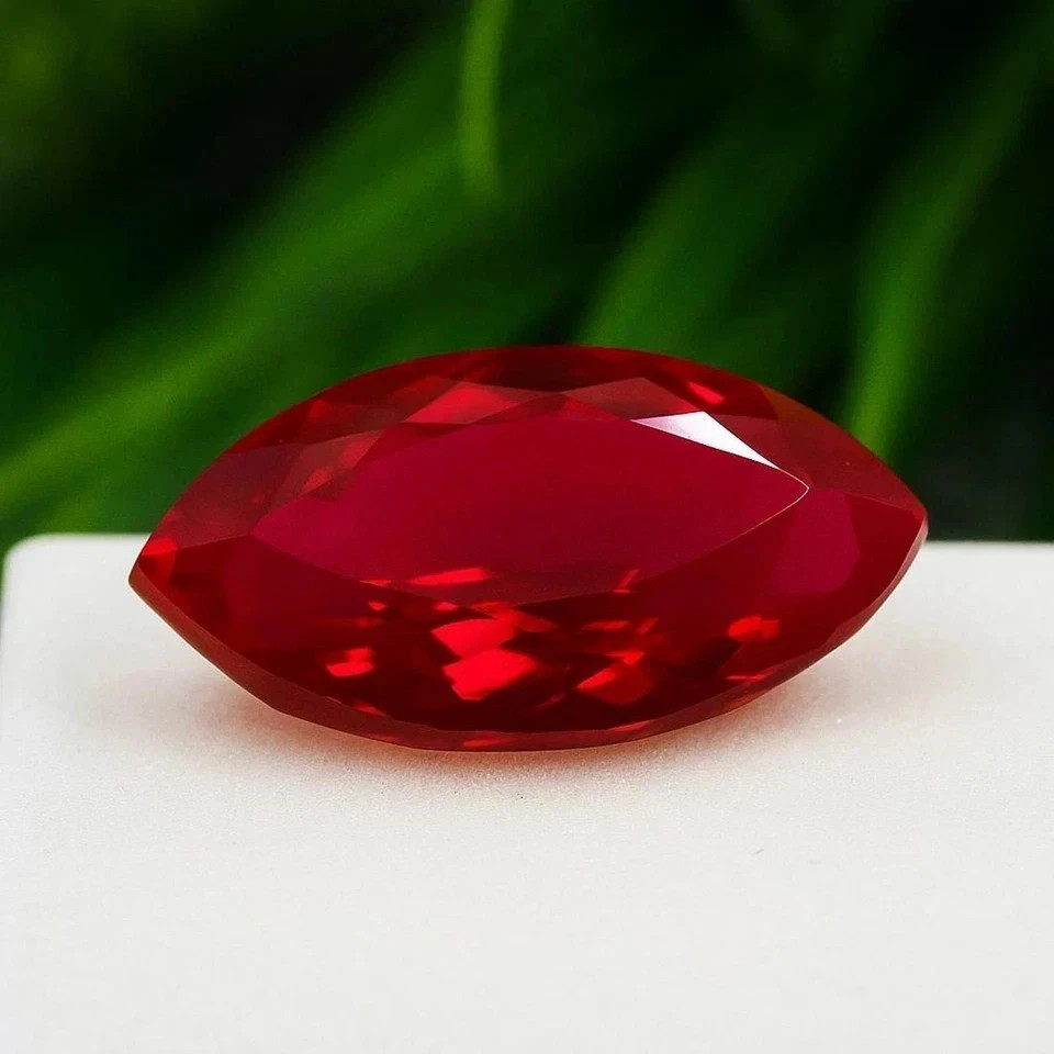 8.35 CT Burmese Natural Blood Red Ruby Marquise Cut Certified Gemstone
