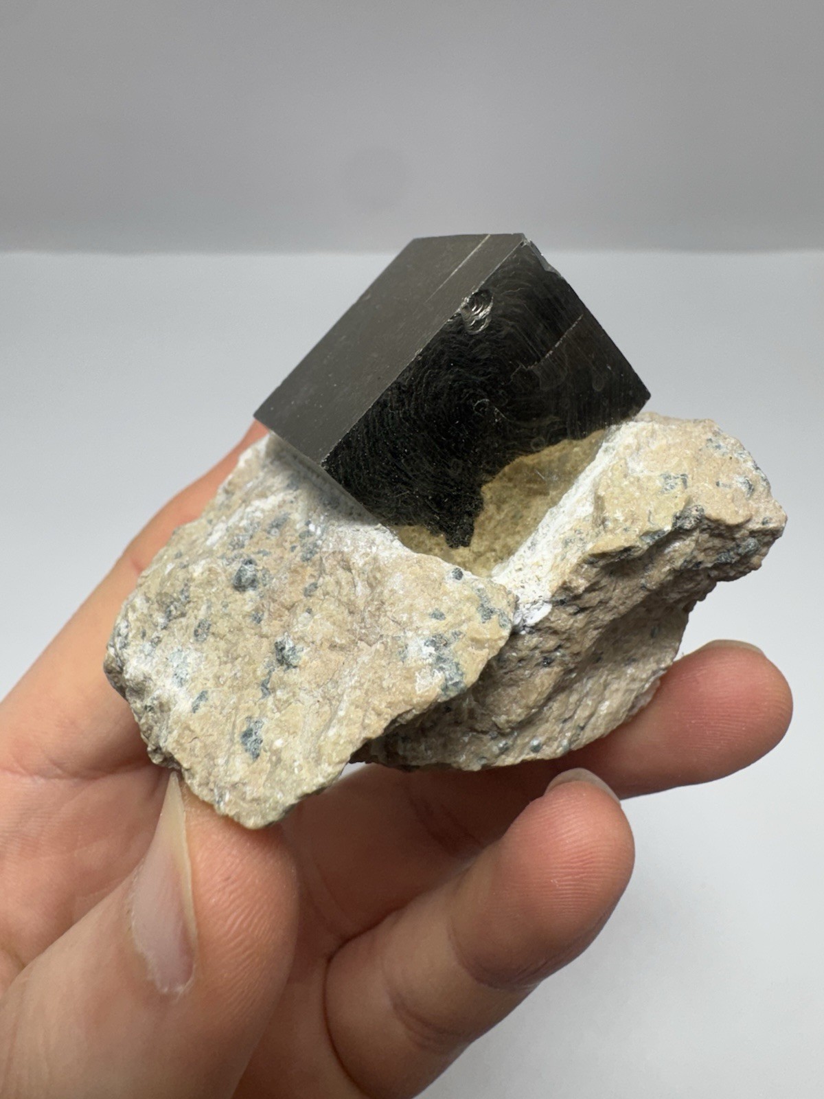 Natural Pyrite Cube on Matrix from Europe byzkt