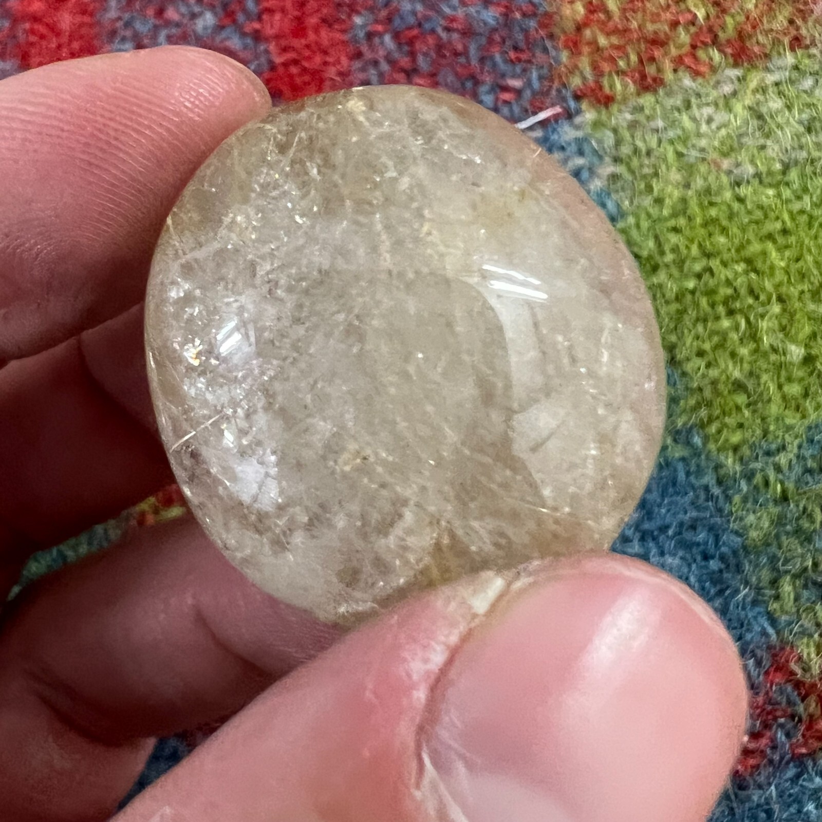 Rutilated Quartz Crystal Gemstone Clear Gold & Silver Strand Sphere 21 Grams