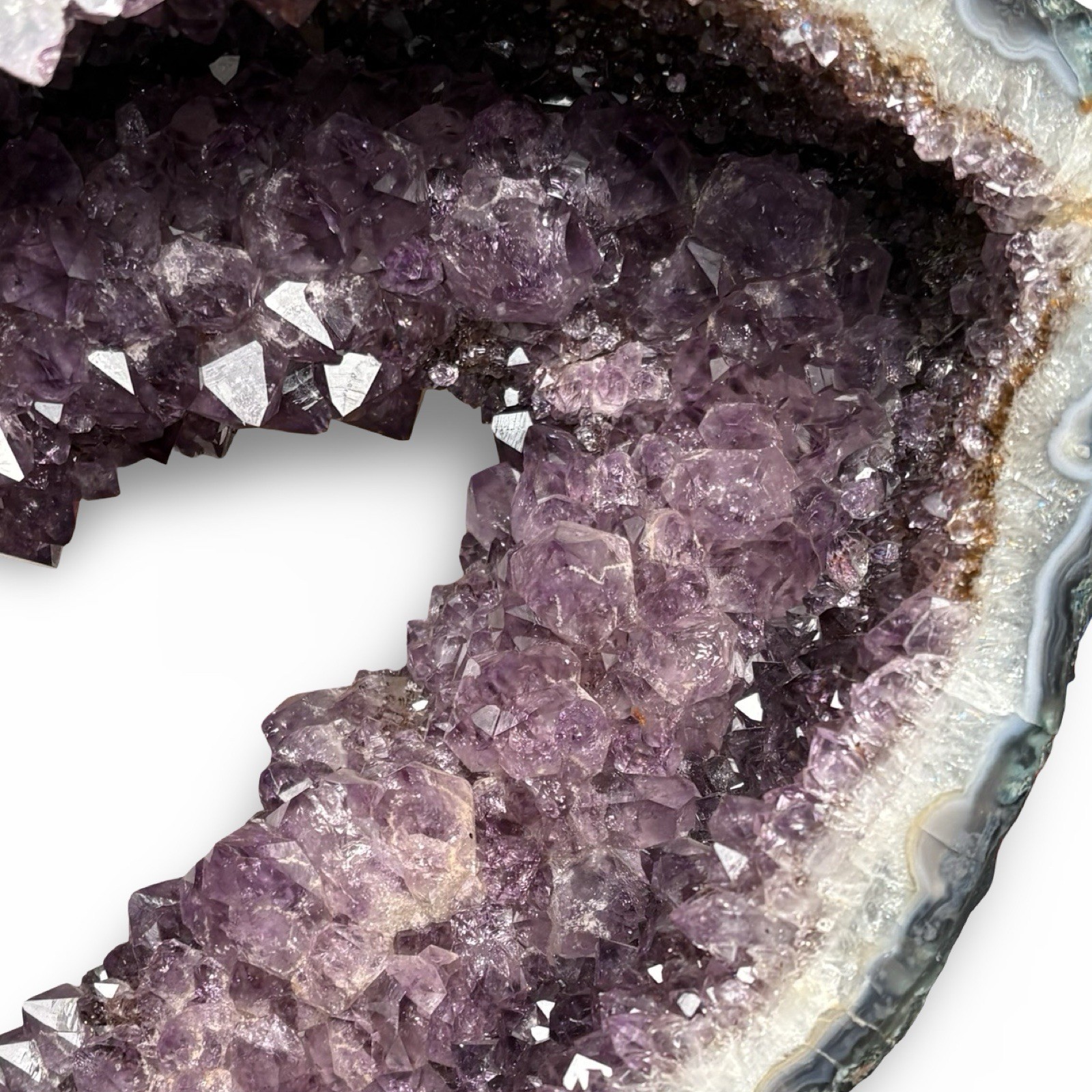 Vintage 15lb Amethyst Geode Crystal Cluster 12x7x4” Purple Druzy Portal Cathedra