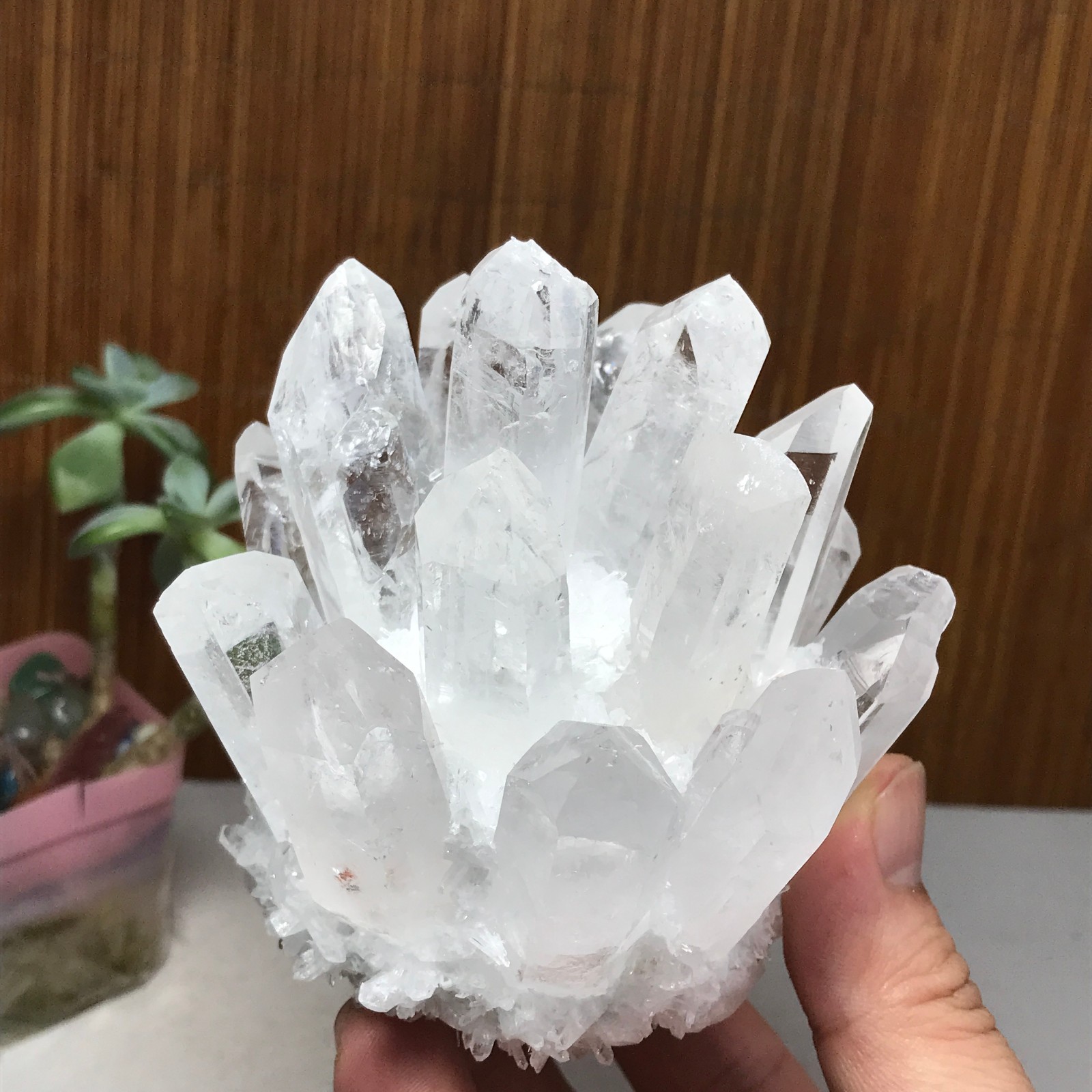 94mm Natural white quartz Crystal ore Silicon Crystal Cluster 540g A1827