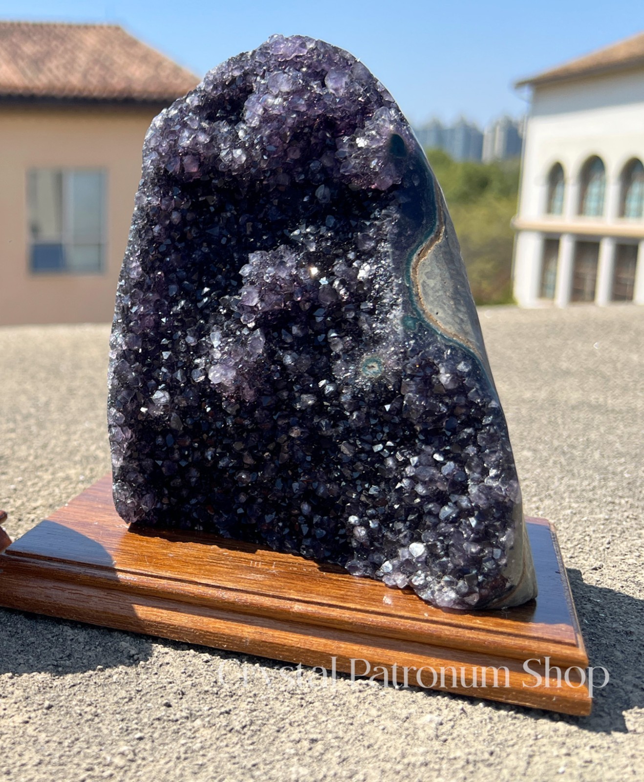 Natural Large Amethyst Crystal Cluster, Raw Amethyst Geode, Dark Purple Amethyst