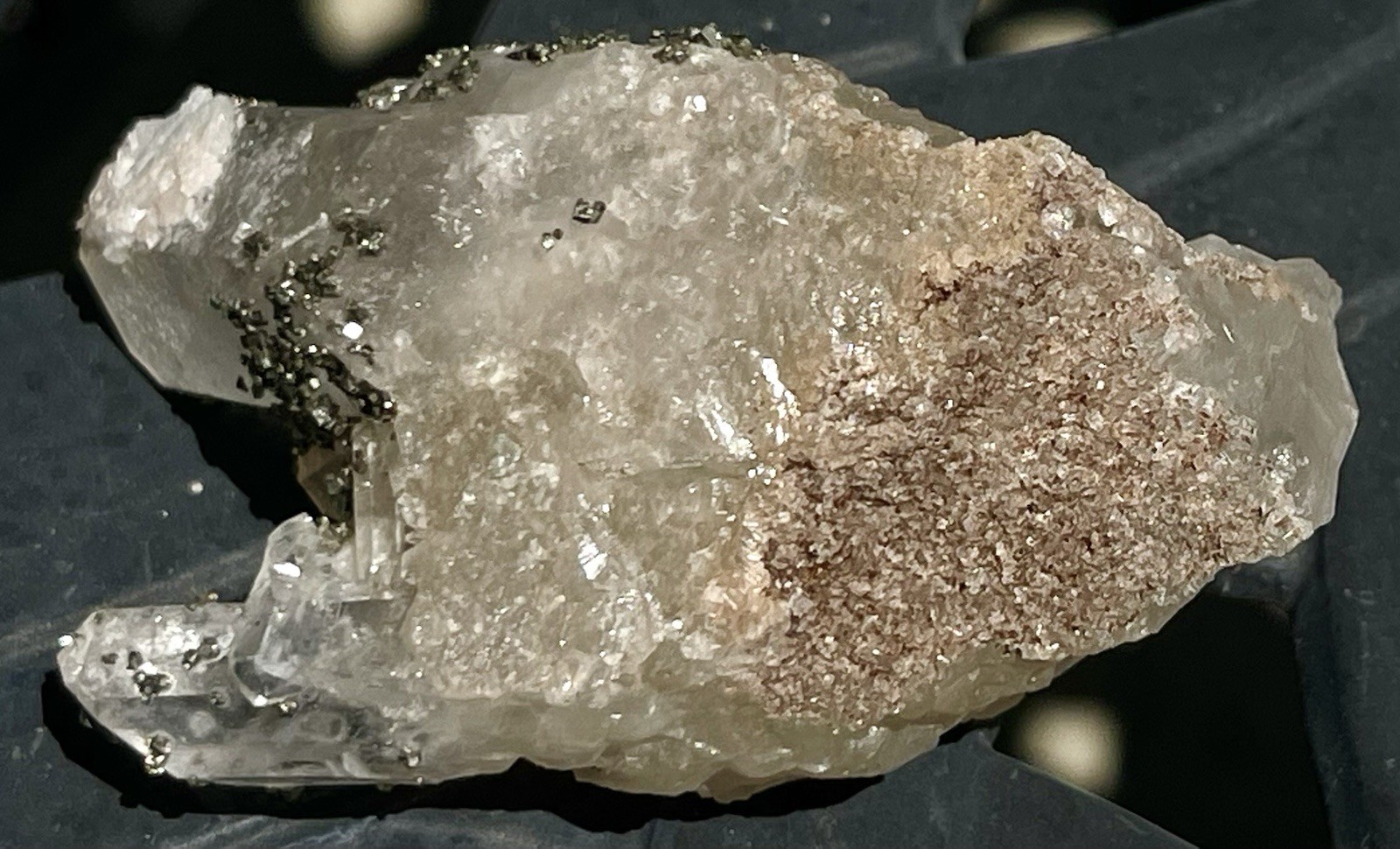 Quartz & Pyrite 2.7cen L X 3.5cen W X 3.3cen H 97.53 Grams China Free Shipping