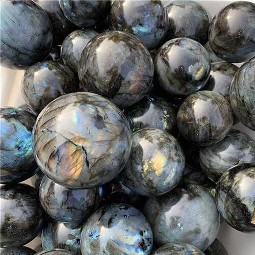 40mm Natural Rainbow Labradorite Ball Quartz Crystal Sphere Reiki Healing Gift